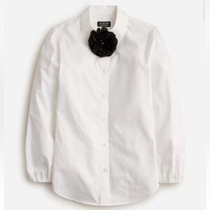 J Crew Rosette button-up shirt in organic cotton poplin Size 4 NWT